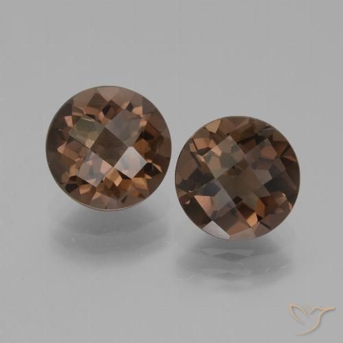3.66ctw Naturel Brun moyen Quartz fumé, Tour, VVS-VS