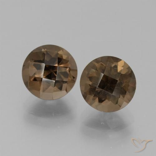 3.99ctw Naturel Marron chaud Quartz fumé, Tour, VS