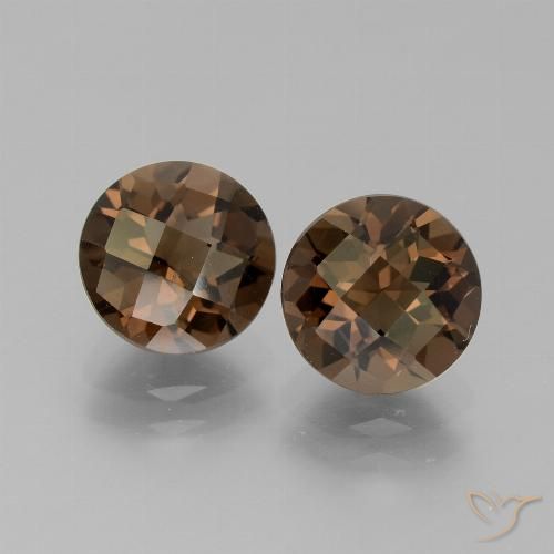 3.58ctw Naturel Marron foncé Quartz fumé, Tour, VS