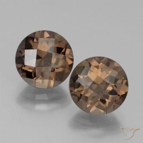 3.60ctw Naturel Marron chaud Quartz fumé, Tour, VVS-VS