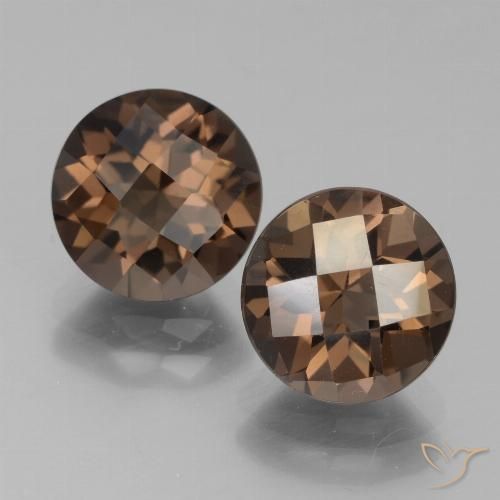 3.84ctw Naturel Brun moyen Quartz fumé, Tour, VS