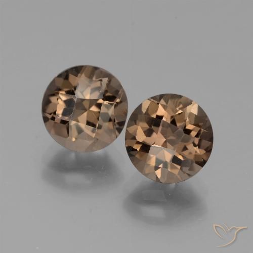 3.65ctw Naturel Marron chaud Quartz fumé, Tour, VS