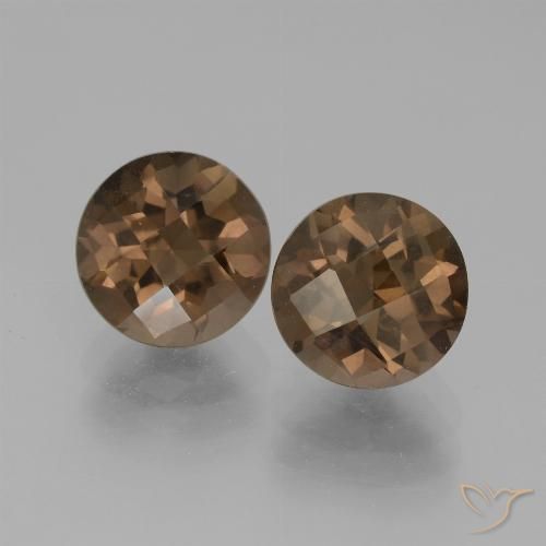 3.83ctw Naturel Bleu foncé Quartz fumé, Tour, VS