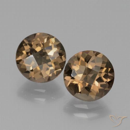 3.37ctw Naturel Brun pain d'épices Quartz fumé, Tour, VS