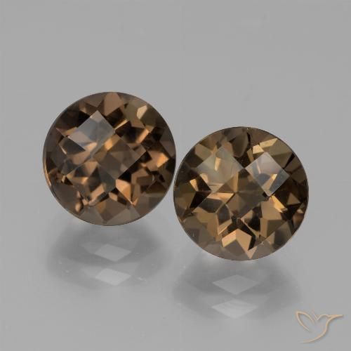 3.63ctw Naturel Brun moyen-foncé Quartz fumé, Tour, VS
