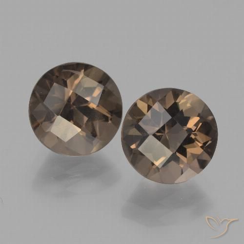 3.70ctw Naturel Brun moyen-foncé Quartz fumé, Tour, VS