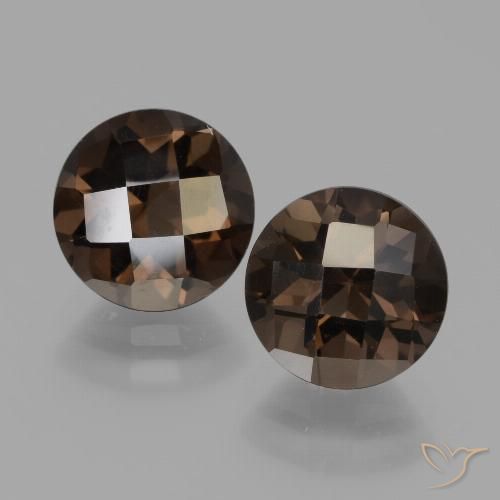 3.91ctw Naturel Marron foncé Quartz fumé, Tour, VVS-VS