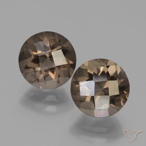 3.83ctw Naturel Brun moyen-foncé Quartz fumé, Tour, VVS-VS