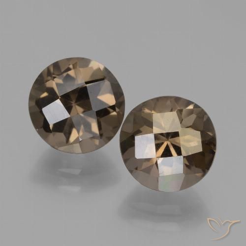 3.57ctw Naturel Brun moyen-léger Quartz fumé, Tour, VVS-VS