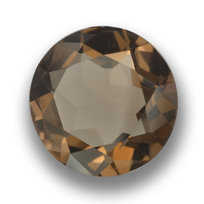 Quartz fumé marron naturelle coupe roude, 5,03 ct, VVS-VS