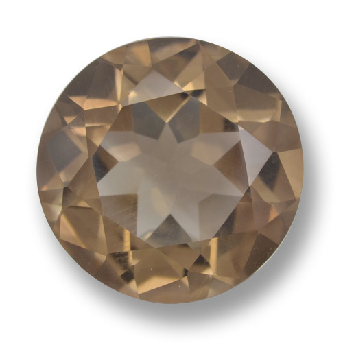 Quartz fumé marron naturelle coupe roude, 9,38 ct, VVS