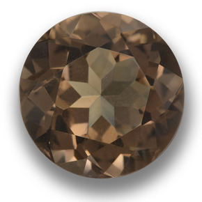 Quartz fumé marron naturelle coupe roude, 14,03 ct, VVS-VS