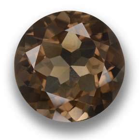 Quartz fumé marron naturelle coupe roude, 11,07 ct, VVS