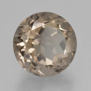 Quartz fumé marron naturelle coupe roude, 4,65 ct, VVS-VS