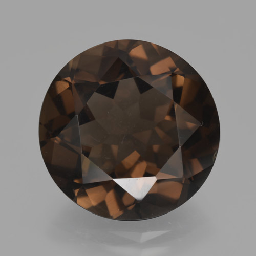 Quartz fumé marron naturelle coupe roude, 10,02 ct, VVS-VS