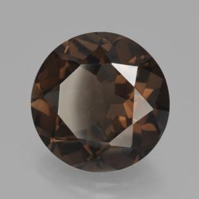 Quartz fumé marron naturelle coupe roude, 10,02 ct, VVS-VS