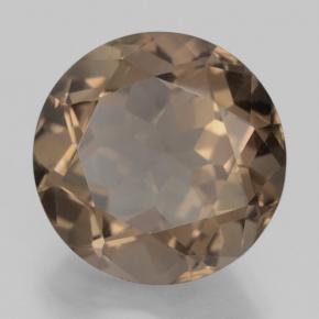 Quartz fumé marron naturelle coupe roude, 10,47 ct, VS