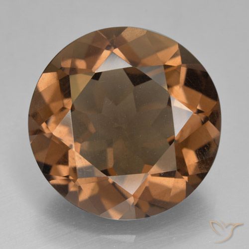 Quartz fumé Brun chocolat naturelle Coupe roude, 12.09 ct, VVS-VS