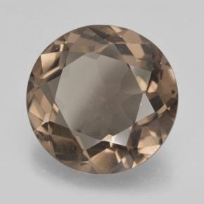 Quartz fumé marron naturelle coupe roude, 8,68 ct, VVS-VS