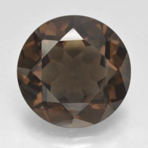 Quartz fumé Marron foncé naturelle Coupe roude, 11.91 ct, VVS-VS