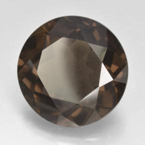 Quartz fumé Marron foncé naturelle Coupe roude, 11.91 ct, VVS-VS