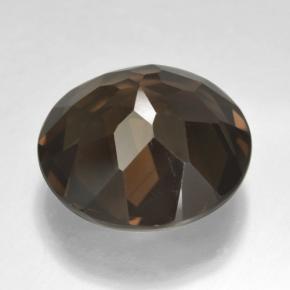 Quartz fumé Marron foncé naturelle Coupe roude, 11.91 ct, VVS-VS