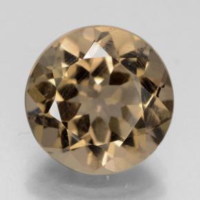 Quartz fumé marron naturelle coupe roude, 4,11 ct, VS