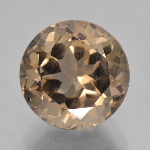 Quartz fumé marron naturelle coupe roude, 5,19 ct, VVS-VS