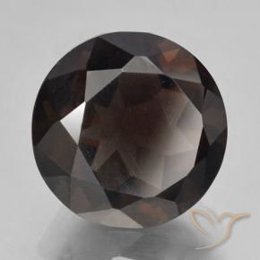 Quartz fumé Brun chocolat profond naturelle Coupe roude, 5.28 ct, VVS-VS