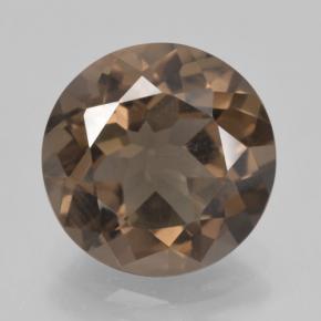 Quartz fumé marron naturelle coupe roude, 3,44 ct, VVS-VS