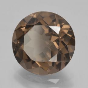 Quartz fumé marron naturelle coupe roude, 3,44 ct, VVS-VS
