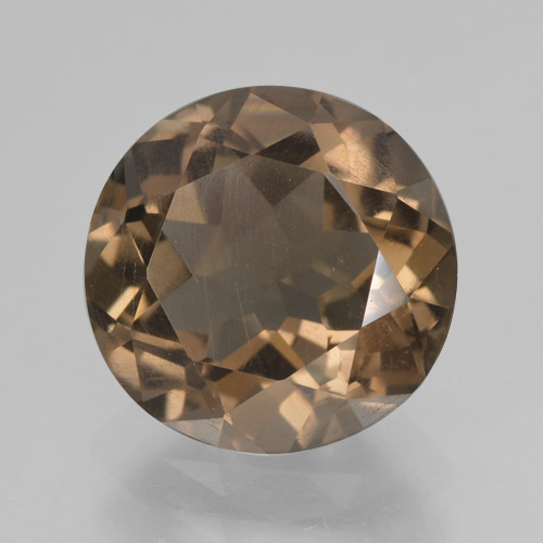 Quartz fumé marron naturelle coupe roude, 3,75 ct, VS