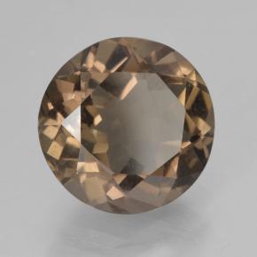 Quartz fumé marron naturelle coupe roude, 3,75 ct, VS