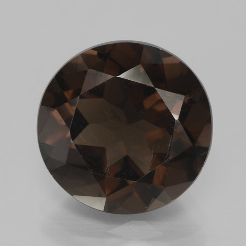 Quartz fumé marron naturelle coupe roude, 5,87 ct, VVS-VS