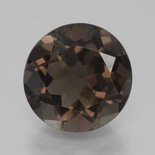 Quartz fumé marron naturelle coupe roude, 7,28 ct, VVS-VS