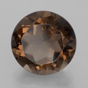 Quartz fumé marron naturelle coupe roude, 6,96 ct, VVS-VS