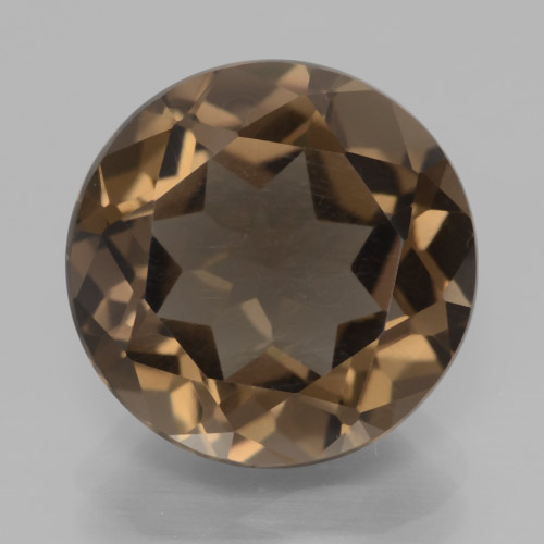 Quartz fumé marron naturelle coupe roude, 6,79 ct, VVS-VS