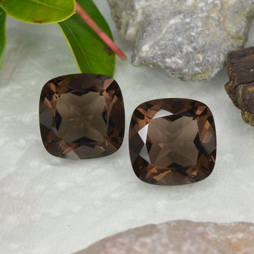 Achetez naturel 13,21ct marron quartz fumé gems, coupe coussin, en provenance brésil chez gemselect. en stock, livraison internationale!
