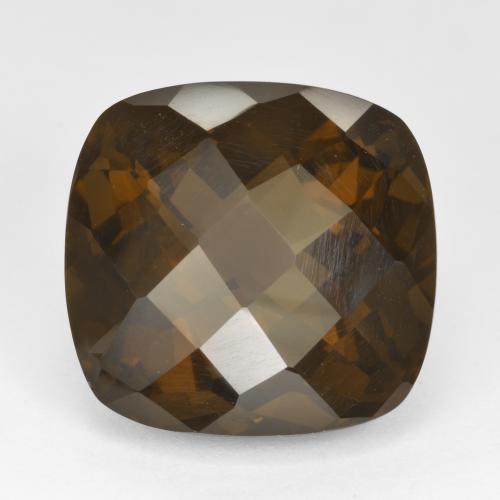 Quartz fumé Marron foncé naturelle Coupe coussin, 22.52 ct, VVS-VS