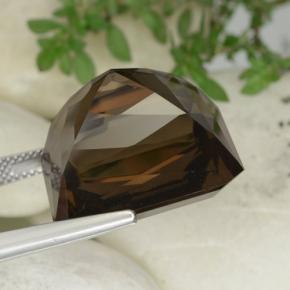 Quartz fumé Brun naturelle Taille émeraude, 40.76 ct, VVS-VS