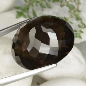 Quartz fumé marron naturelle coupe ovale, 59,94 ct, VVS-VS