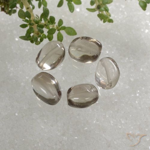 5.23ctw Naturel Marron très clair Quartz fumé, ovale, Transparent