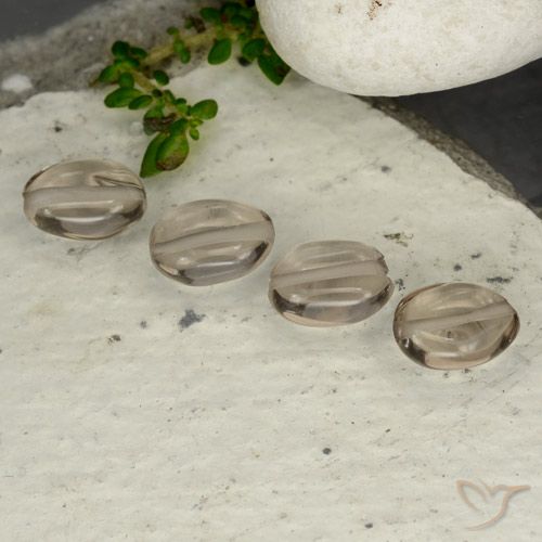 4.62ctw Naturel Brun ambré léger Quartz fumé, ovale, Transparent