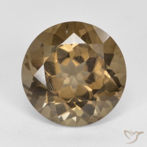 Quartz fumé marron naturelle coupe roude, 5,78 ct, VVS