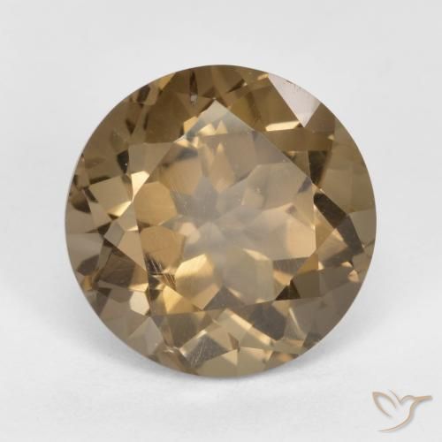 Quartz fumé marron naturelle coupe roude, 5,78 ct, VVS
