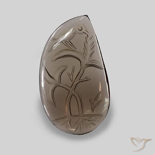 15.17ct Naturel Brun moyen Quartz fumé, Cœur, Transparent