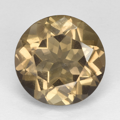 Quartz fumé marron naturelle coupe roude, 4,91 ct, VVS