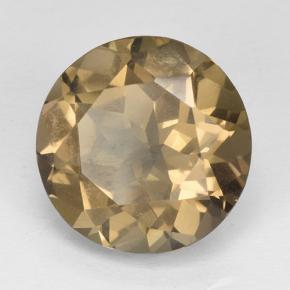 Quartz fumé marron naturelle coupe roude, 4,91 ct, VVS