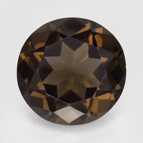 Quartz fumé Brun caryer naturelle Coupe roude, 4.19 ct, VVS