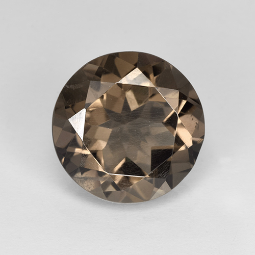 Quartz fumé marron naturelle coupe roude, 4,85 ct, VVS